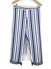 NWOT Julianna Rae Striped Pajama Pants Womens L Blue White Stripe