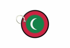 Maldives Flag Keychain Round Badge