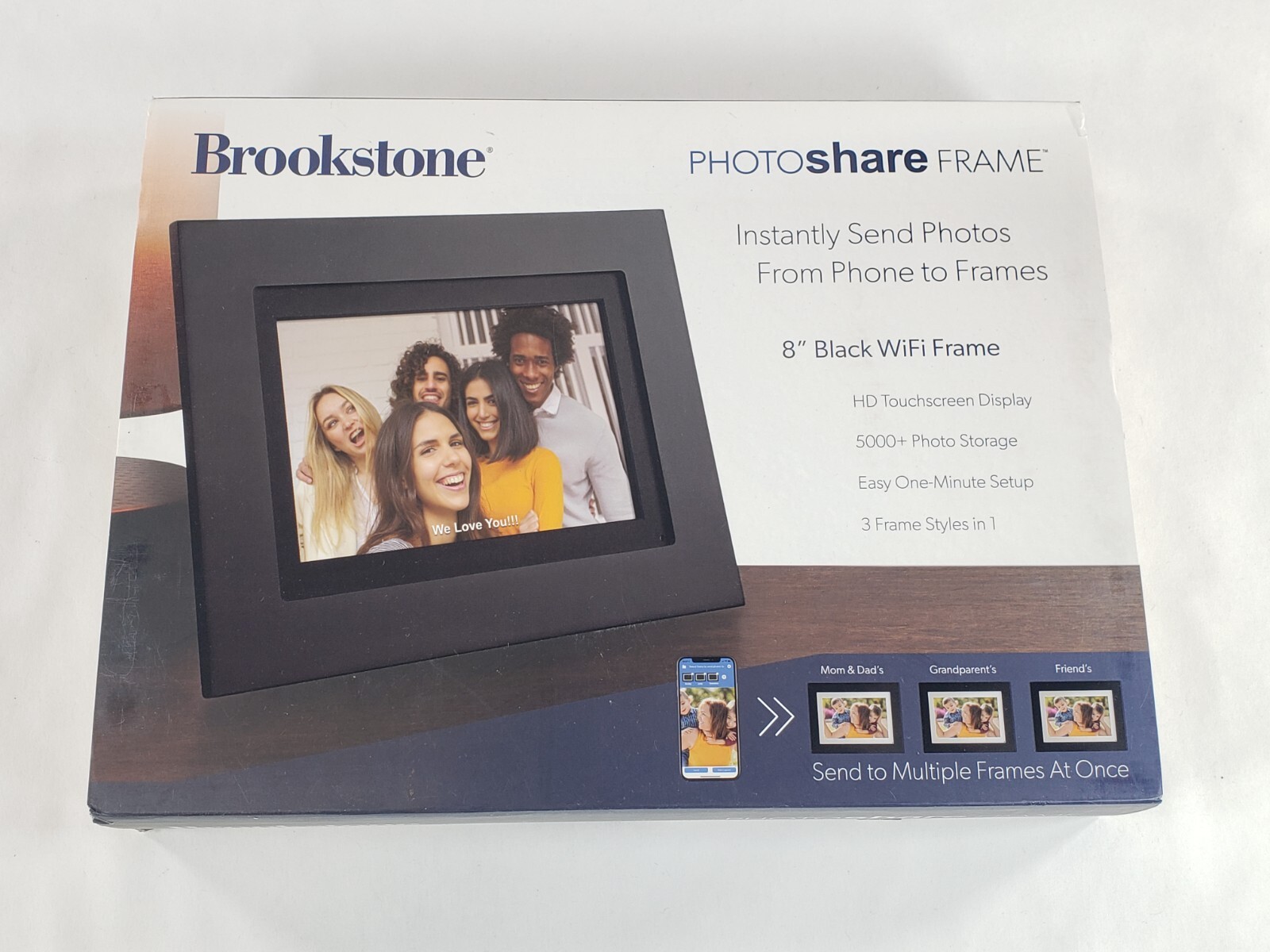 Brookstone FSM08BLB 8 inch PhotoShare Smart Frame Black 858299008593