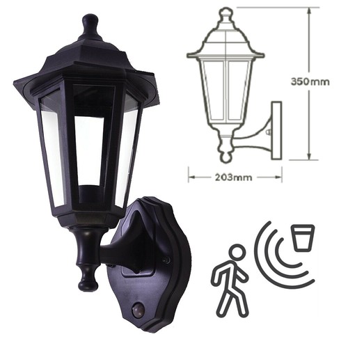 HiSpec Photocell PIR Sensor Traditional Full Half Lantern Coach Wall Light Lamp - 第 4/7 張圖片