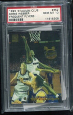 1993-94 Stadium Club CHRIS WEBBER Frequent Flyers Chrome Upgrade RC #352  PSA 10