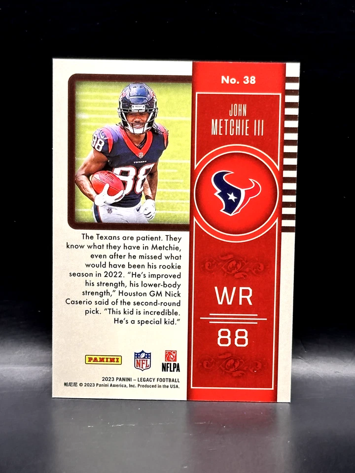 2023 LEGACY Football JOHN METCHIE III #38 RED PARALLEL 248/299 Houston Texans - Image 2 of 2