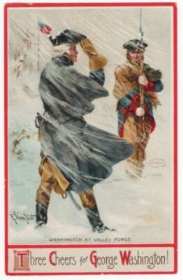 Künstler AK Prägekarte, George Washington in Valley Forge