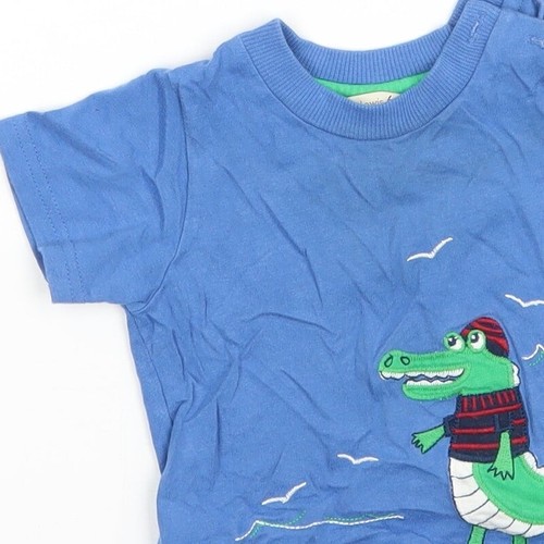 John Lewis Boys Blue Cotton Blend T-Shirt Size 3-6 Months - Picture 11 of 12