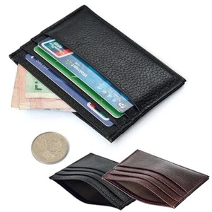 Porte-carte en cuir véritable Porte-porte-cartes minimaliste