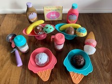 Play Food Ice Cream Sundae Ice Cream Cone Set Bowls Sprinkles Stacking