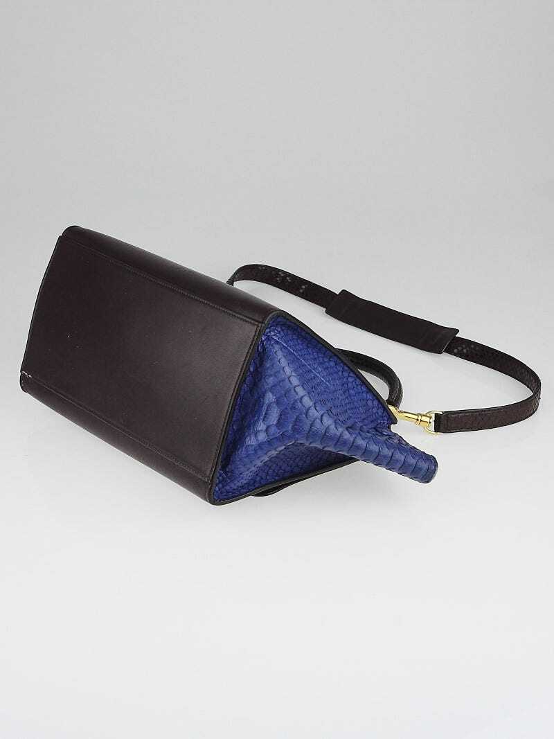 Celine Brown/Blue Python and Calfskin Leather Sma… - image 3
