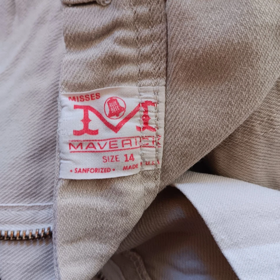 24" 24W De Colección Años 70 Mujer DENIM CORTE CALIENTE CINTURA ALTA MAVERICK GRANJA NIÑA PANTALONES CORTOS   Foto 3 de 4