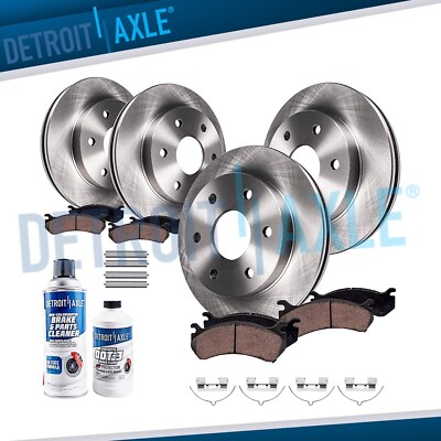 Front & Rear Disc Brake Rotors Ceramic Brake Pads Kit for 2009 Ford F-150 6 LUG