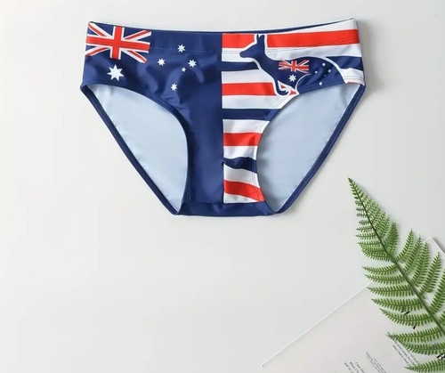 Men's Swim Briefs - Australian Flag Pattern. Aussie Budgie Smugglers Size L - Picture 5 of 5