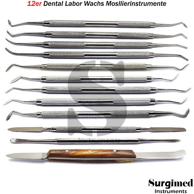12 Dental Laboratory Wax Carving Wax Knives Cement Spatula Probes Dental Technology