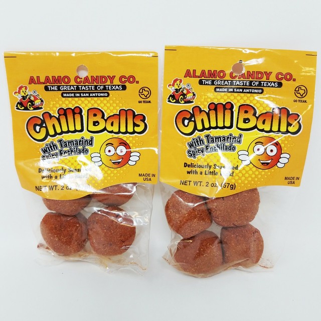 Pack of 2 Chili Balls Candies with Tamarind Spicy Enchilado Made in