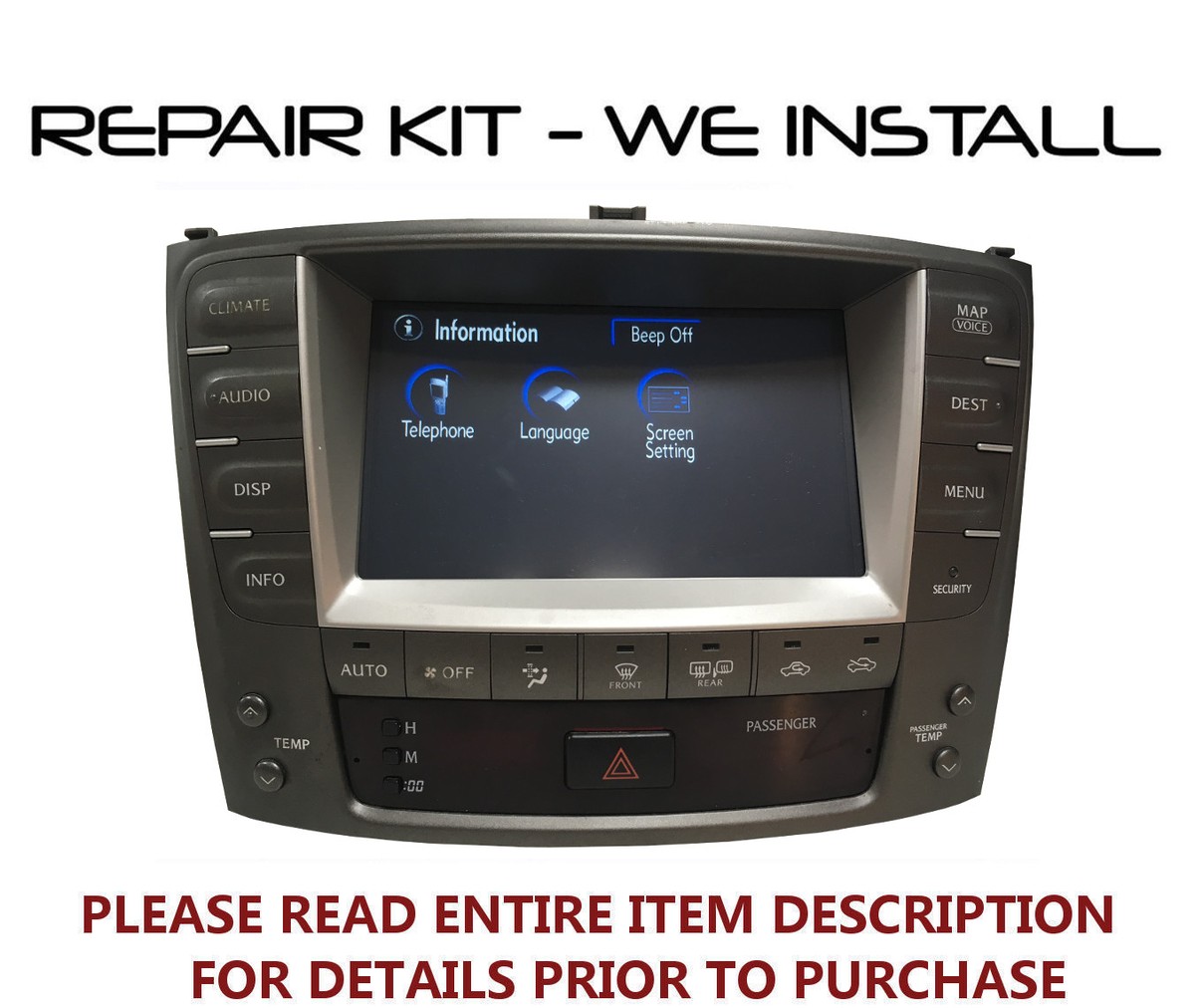 REPAIR KIT 06-08 Lexus IS250 IS350 Navigation Touch Screen