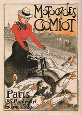 VINTAGE MOTOCYCLES COMIOT PARIS FRENCH ADVERTISING A4 POSTER PRINT
