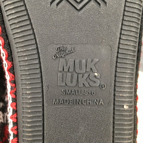 Muk Luks Hausschuhe Damen 6 Magdalena Lammfell Clog Slipper Komfort Rot Stoff - Bild 10 von 12