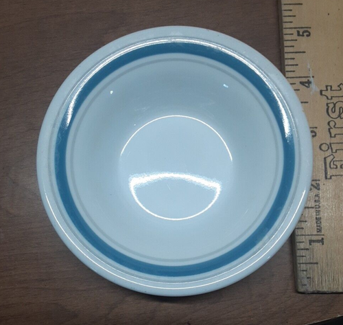 1 - Corning COMCOR Tableware Gray And Blue Stripes 4.5" Diameter Finger Bowl - Picture 5 of 5