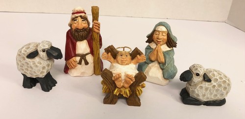 David Frykman AWAY IN A MANGER 5 Pc Collector's Nativity Scene Christmas 2000 - 第 1/3 張圖片