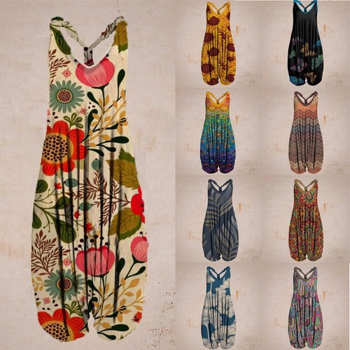 Women's Vintage Sleeveless Jumpsuit Wide Leg Jumpsuit One Piece Harem Pants *//1 - Bild 3 von 44