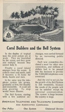 Magazine Ad - 1913 - AT&T / Bell System - Coral Builders and the Bell System