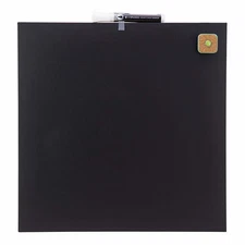 14 x 14 x 1 in. Magnetic Chalkboard, Frameless, Black Painted Steel Surface