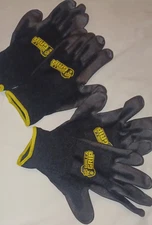 Two pairs of Gorilla Grip Work Gloves, Never Slip Maximum Grip, Men, Medium