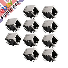 10x RJ45 Right Angle Network Ethernet 8P8C Female Socket PCB Solder Connectors d