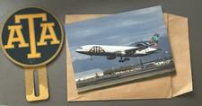 Vintage Ata Airlines New Old Stock License Plate Topper Lockheed Jet Aircraft Vintage Ata Airlines New Old Stock License Plate Topper Lockheed Jet Aircraft