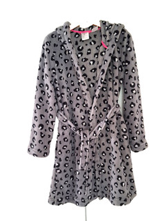 H&M MÄDCHEN KUSCHELIGER MARKEN BADEMANTEL MIT KAPUZE FLEECE GR. 146 / 152