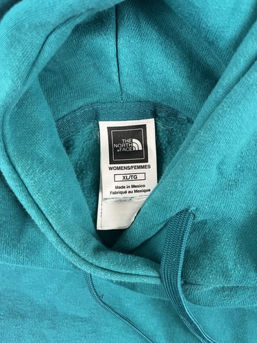 The North Face Hoodie Womens XL Teal Pullover Kangaroo Pocket Embroidered Logo - Picture 3 of 7