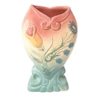 Hull B3 Bow Knot Vase Pink Blue Floral Art Pottery USA Vintage AS IS
