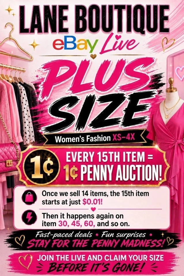 Plus Size Woman Fashion for Every Size XS–4X $5 Starts Penny Auctions