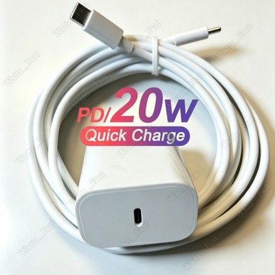 20W USB C Fast Charger Block Type C Cord For iPhone Air 17 17e 16 16e 15 Samsung