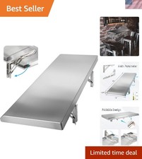Durable Folding Concession Shelf 24"x12" - Space-Saving Stainless Steel Design