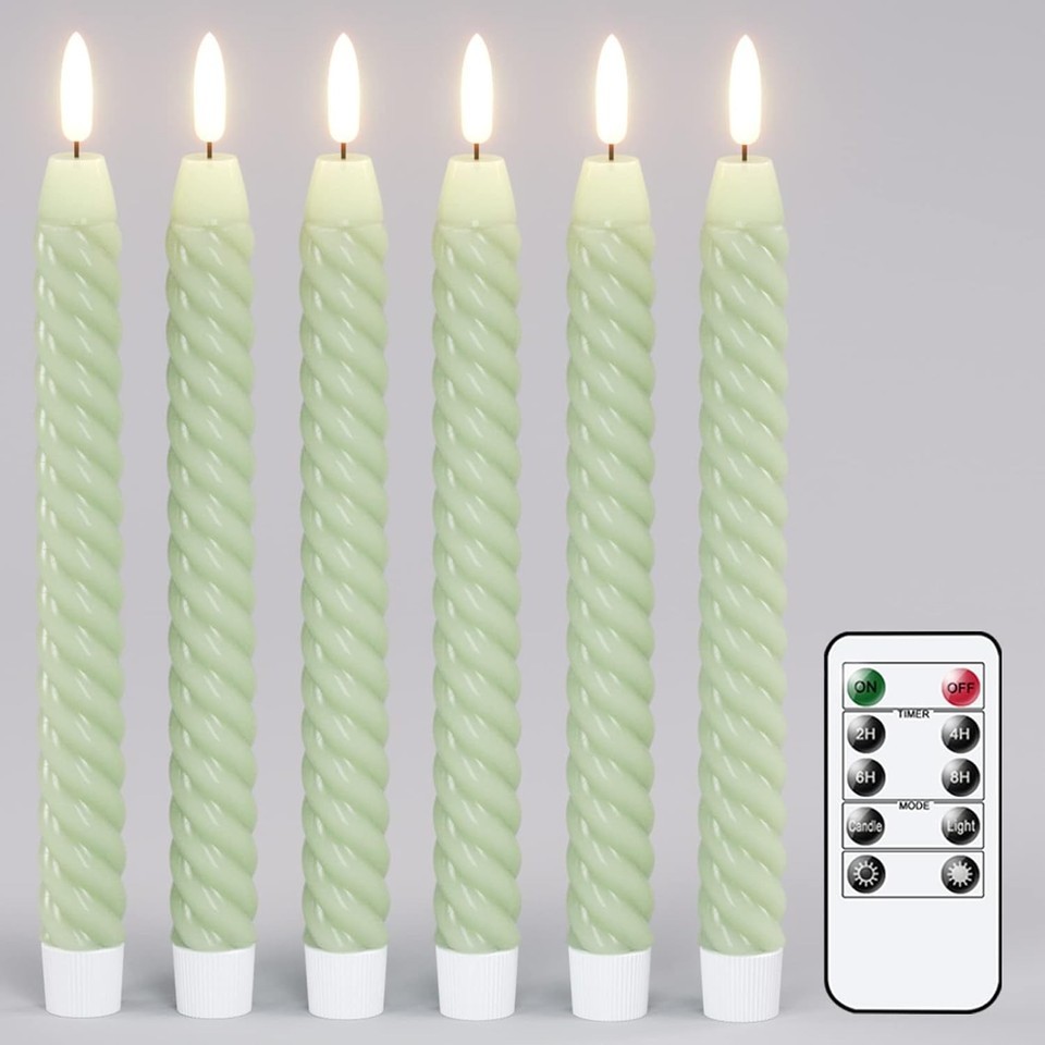 Eldnacele Battery Operated LED Taper Candles with Remote Control, Flickering Fl