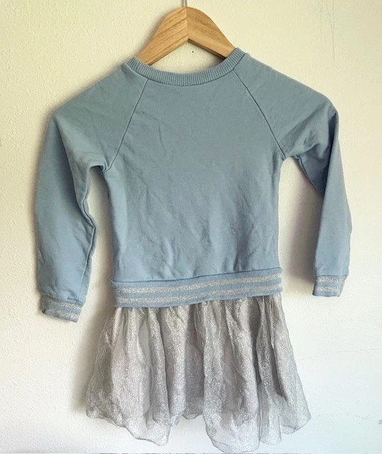 Vestido Peppa Pig Niña Azul y Plata Tutú Falda Manga Larga Talla 5T Foto 2 de 2