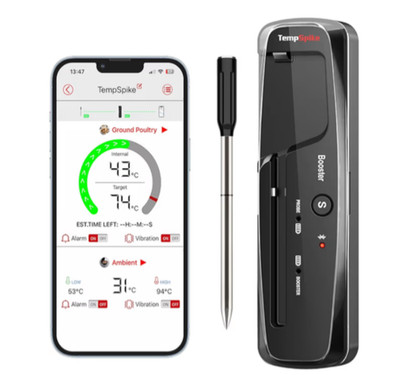 ThermoPro TempSpike 150M kabelloses Fleischthermometer zum Grillen, Bluetooth Fleisch