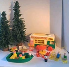 VTg1972 Fisher-Price Little People Family Camper RV Set#994;MINT COND.+++Extras!