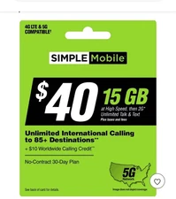 $40 SIMPLE MOBILE FAST REFILL | TOP UP