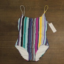 anne Cole Lingerie Maillot One-Piece Swimsuit Barcode Stripe Blue Multi 10