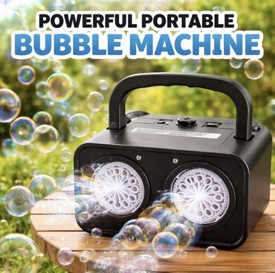 Automatic Bubble Machine Upgrade Bubble Blower with 2 Fans black