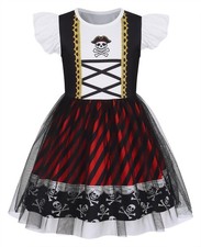 HenzWorld Pirate Costume Blackwhite 9-10 Years