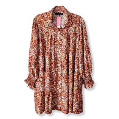 Simply Southern Boho Swing Smock Mini Dress XXL Fall Western Cowgirl Prairie NEW