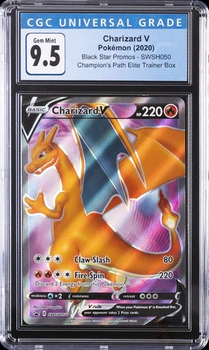 2020 POKEMON BLACK STAR PROMOS #SWSH050 CHARIZARD V CGC 9.5