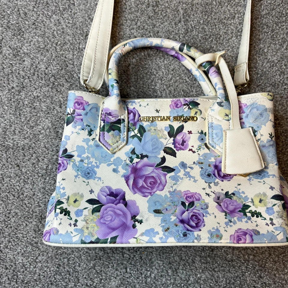 Christian Siriano Bolso Cartera Mujer Floral Rosas Blanco Bolso de Mano Cartera Foto 2 de 4