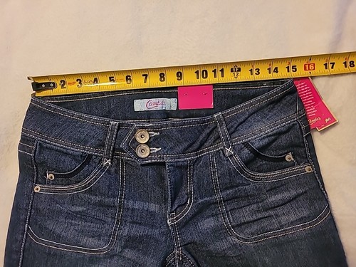 NEW Juniors sz 3 Candies Cool and Cuffed Denim Capris Double Button - Picture 12 of 16