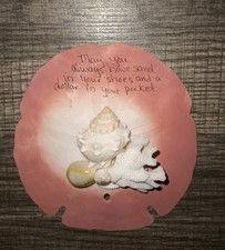 Large 5" Hand Crafted Tie Dyed Sand Dollar with Shells And Saying