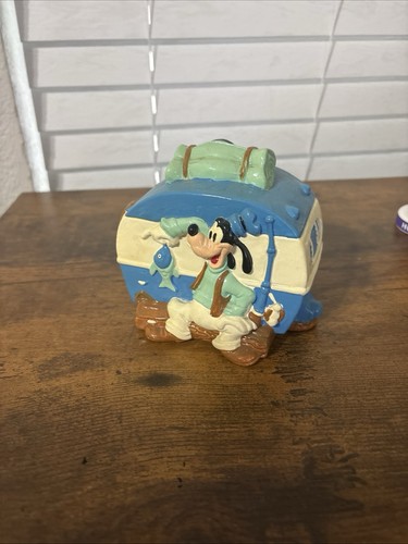Vintage Walt Disney Productions Goofy Bank Camper Gone Fishing Ceramic Japan