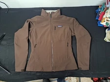 Patagonia Brown Full Zip Polartec Soft Shell Jacket Adjustable Waist Womens  Md