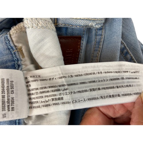 Hollister Womens Jeans Light Blue W23 L26 Distressed High Rise Crop Super Skinny - Picture 12 of 14