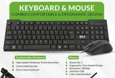 Wired USB Keyboard and Optical Mouse Combo